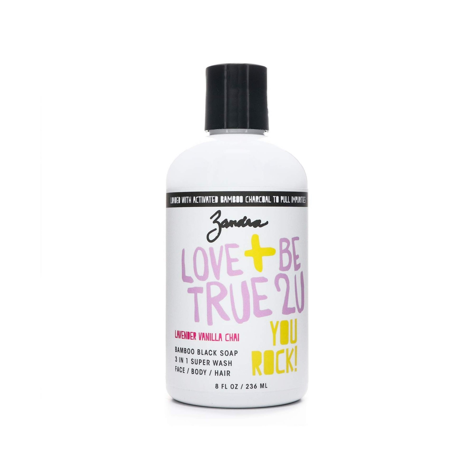 ZANDRA Lavender Vanilla Chai Black Soap 3 in 1 – 8oz- 2 pack