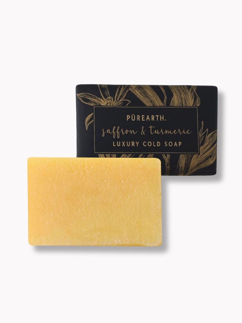 Purearth Turmeric & Saffron Luxury Cold Process Soap Brightening Bath Bar | 120g