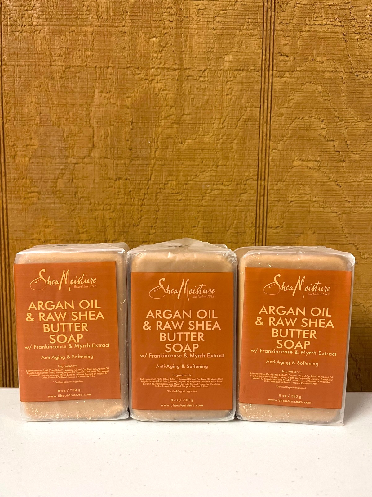 3 Shea Moisture Argan Oil & Raw Shea Butter Soap 8 Oz. Each