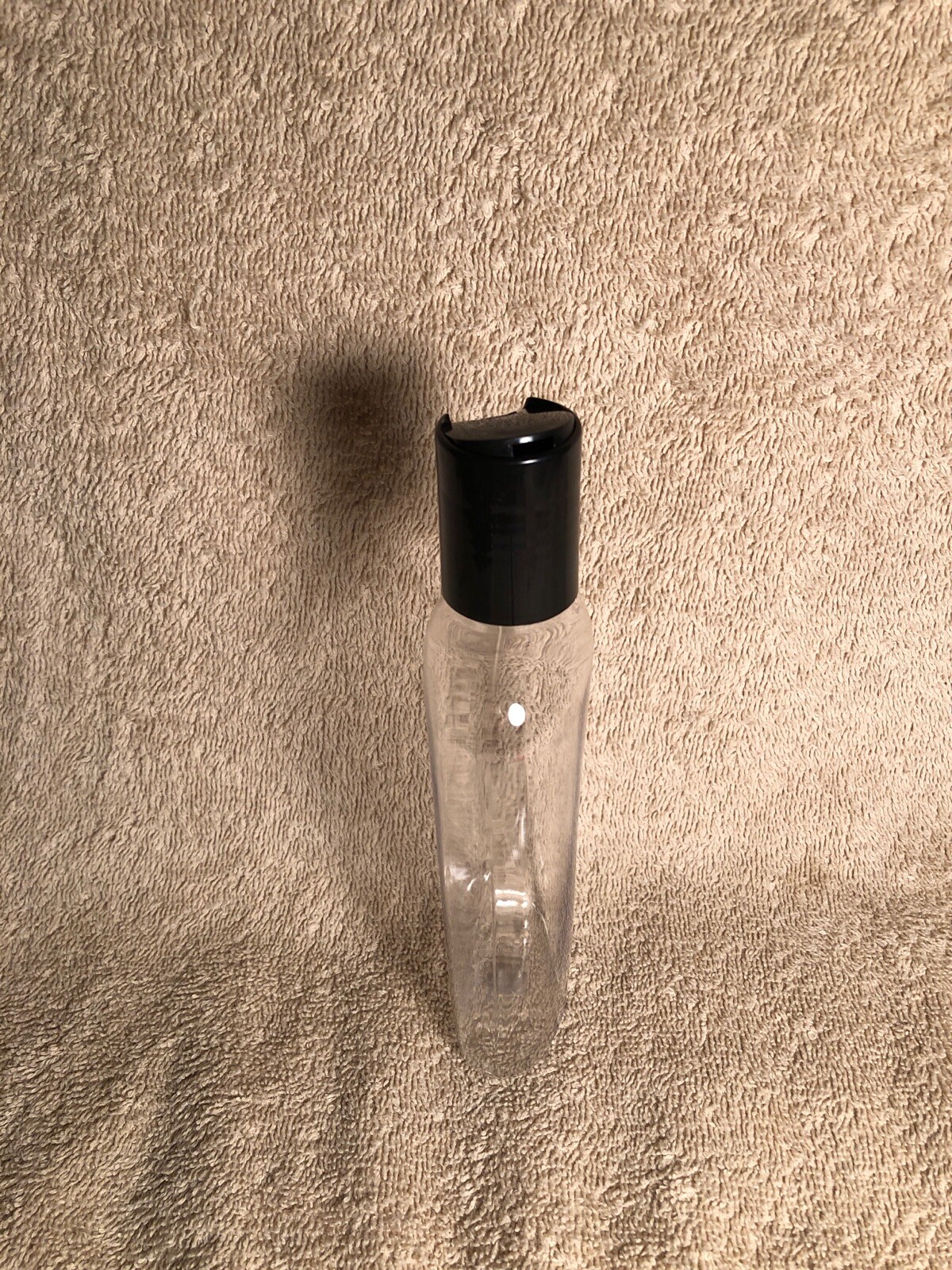 6 oz clear PET Cosmo Oval BPA free bottles 24/410 Black Disc Top Cap lot 6 SALE