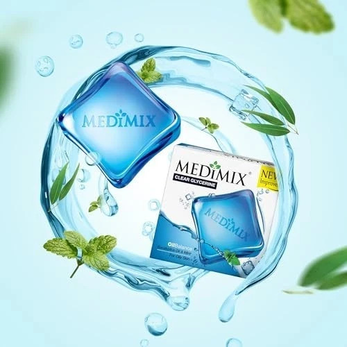 Medimix Clear Glycerine Soap Oil Balance Eucalyptus Mint Oily Skin 100g 4Pc