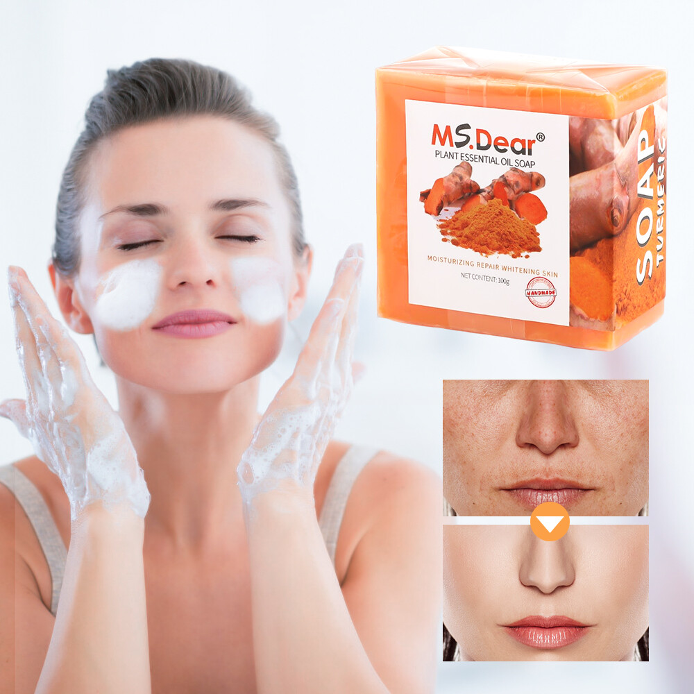 Tumeric Soap Skin Whitening Dark Spots lightening Acne Brightening Turmeric 100g