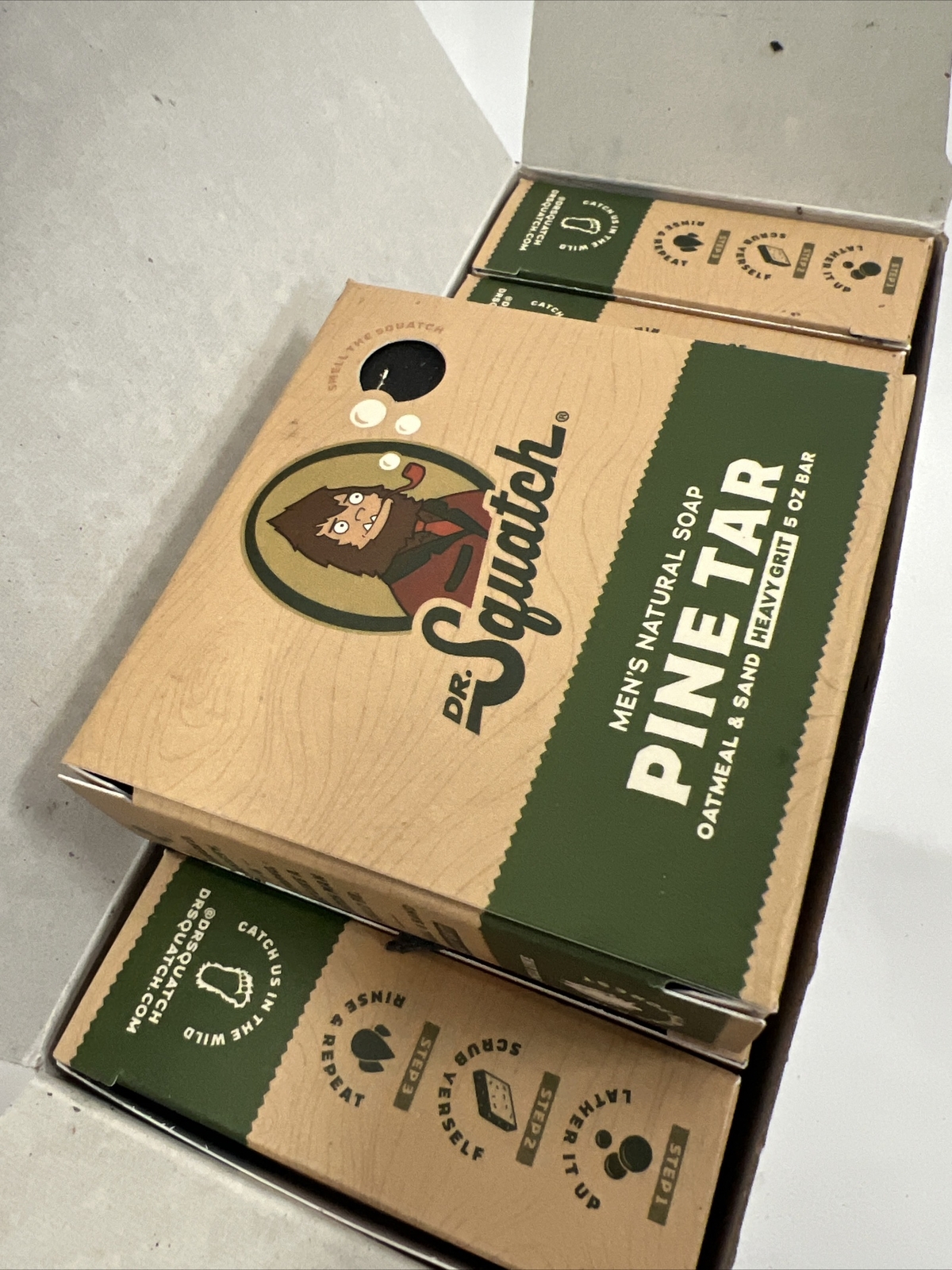 6 Pack of Dr. Squatch Pine Tar Soap for Men – 5oz