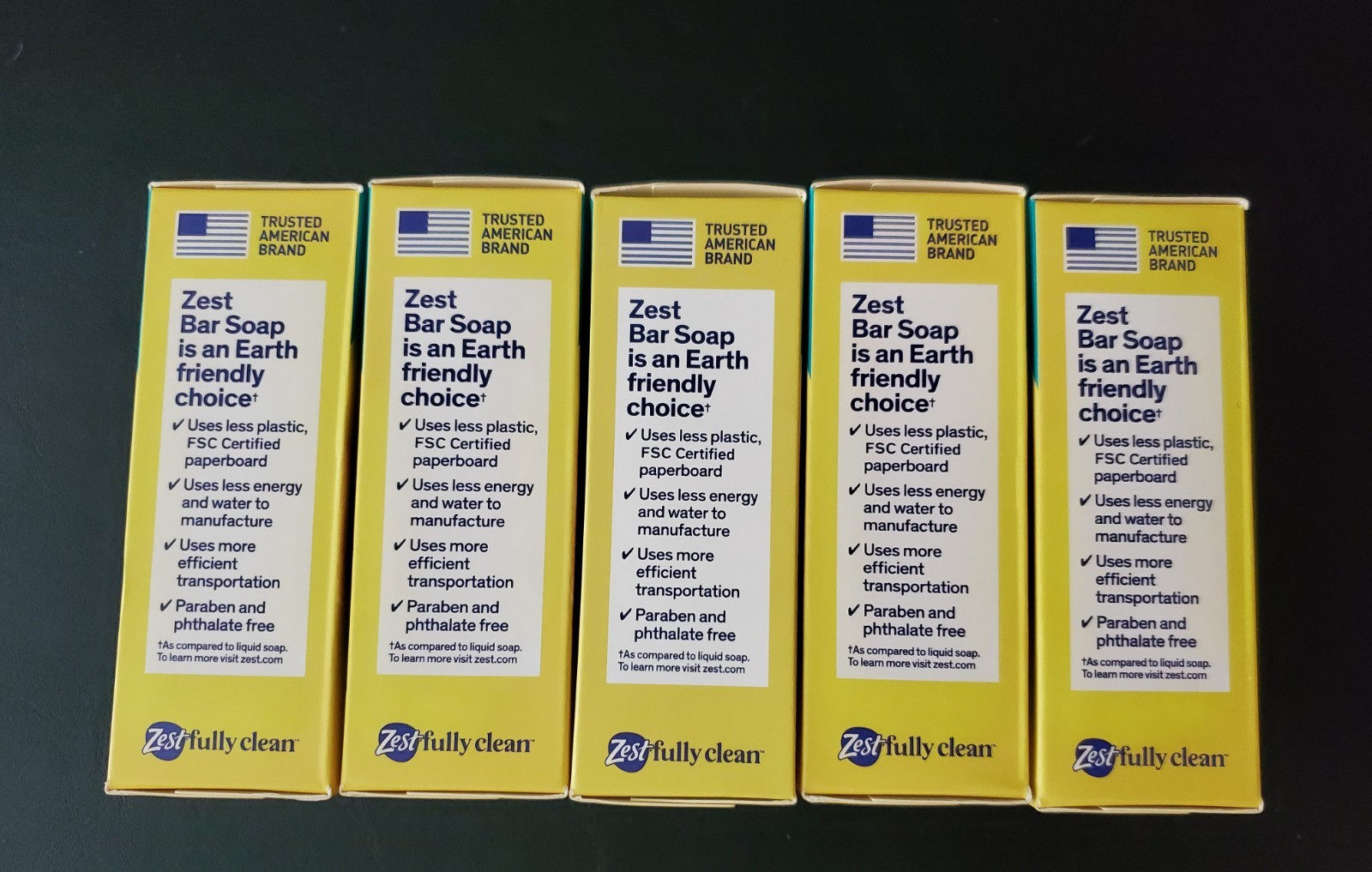(5) Zest Lemon Peel Extract & Aloe Hydrating & Deodorizing Bar Soap 7.05oz