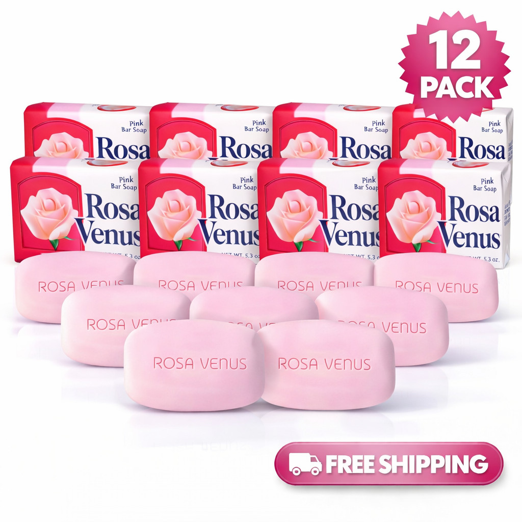 Rosa Venus Pink Bar Soap 3.5 oz Floral Scent Bath Soap – 12 Pack