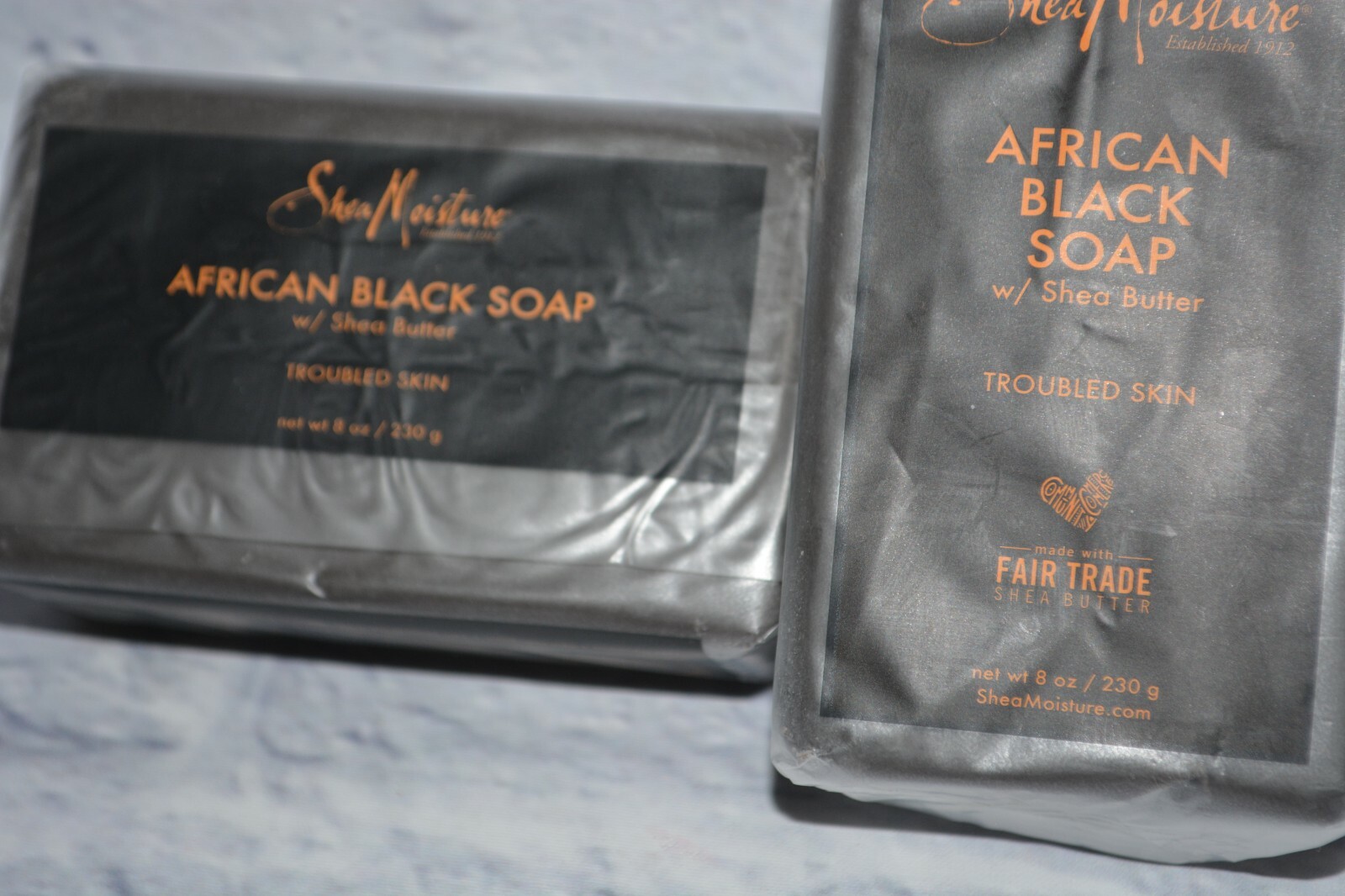2 SHEA MOISTURE AFRICAN BLACK SOAP W/ SHEA BUTTER TROUBLED SKIN BODY BAR 8 OZ
