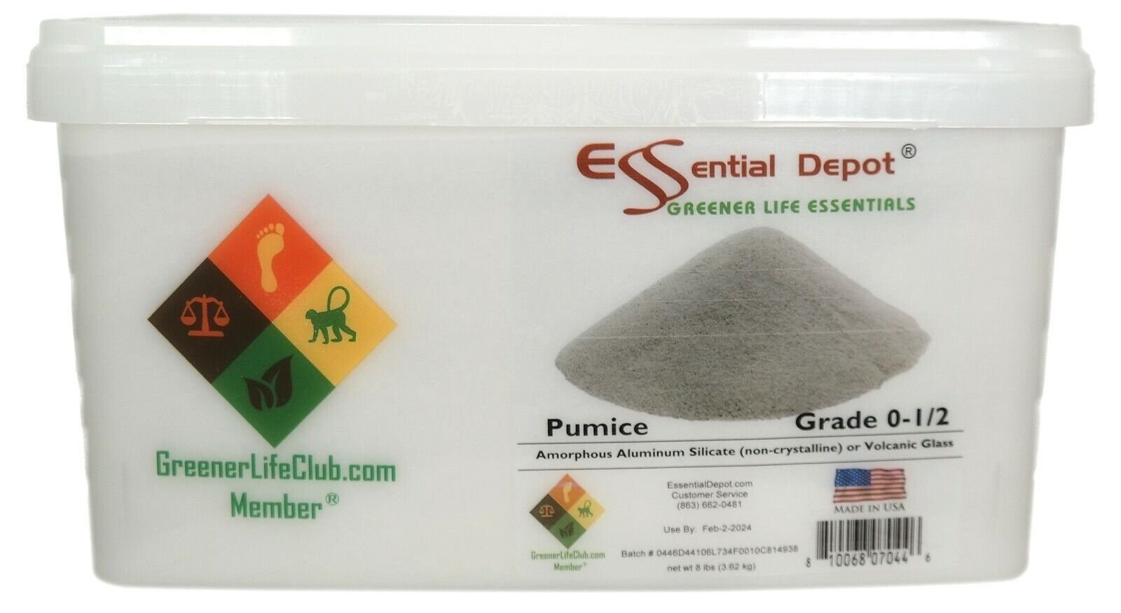 PUMICE – Grade: 0 – 1/2 – 8 LBS – Greener Life Club Box
