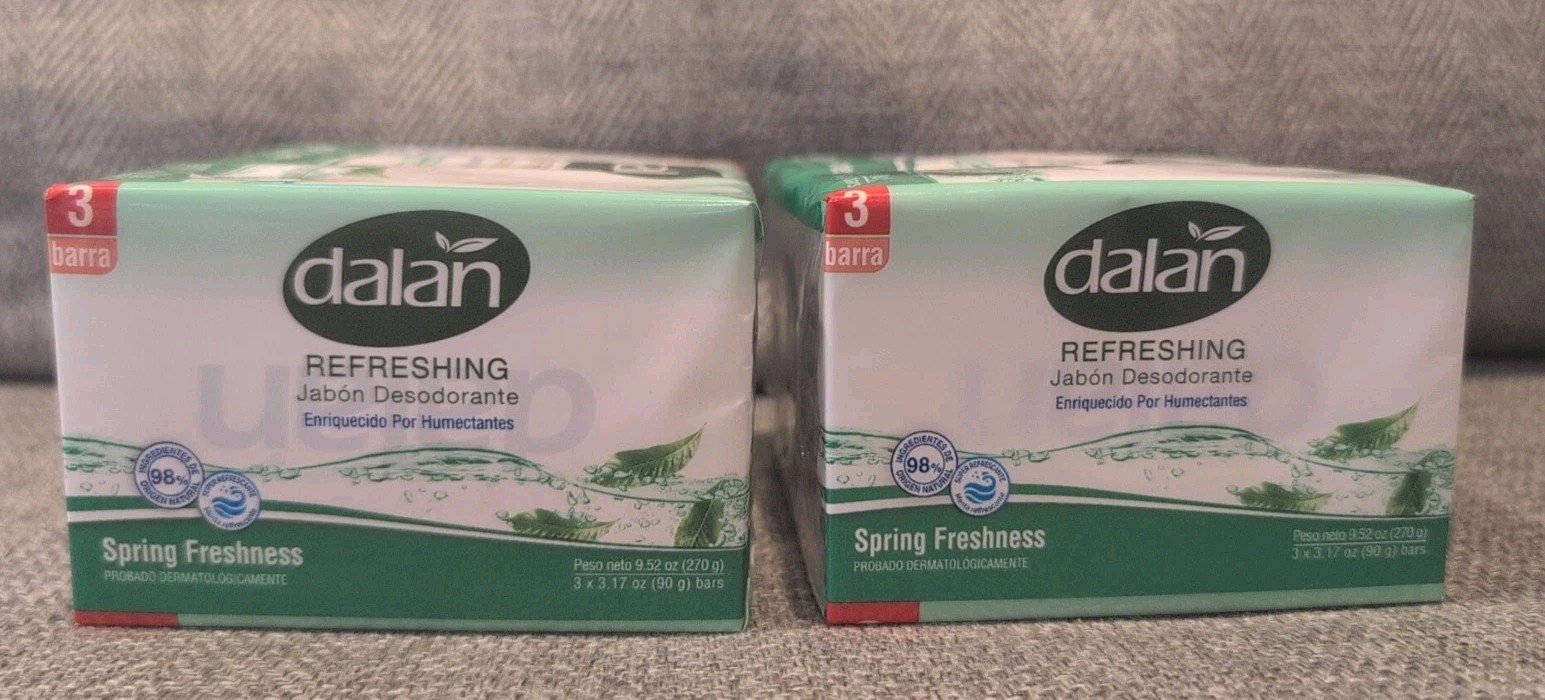 DALAN REFRESHING SPRING FRESHNESS MULTI CARE BAR SOAP (3) MOISTURIZERS 3.17 Oz
