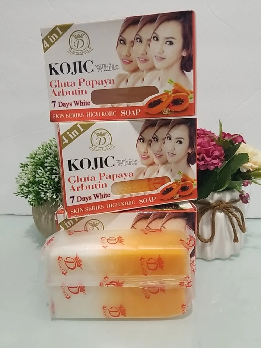 X6 Kojic White Gluta PAPAYA Arbutin 7 Days Whitening Soap Clear spot 160g