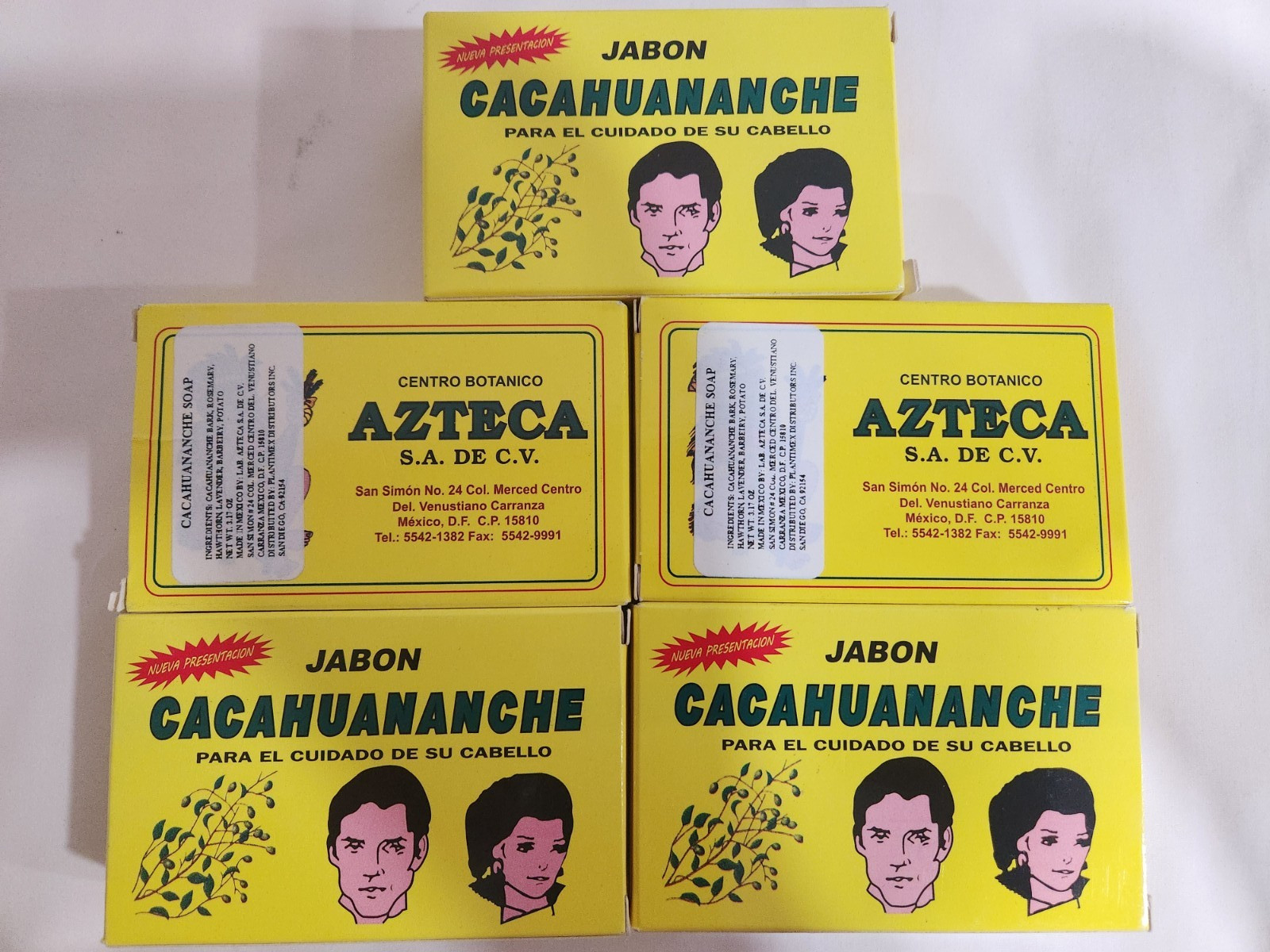 5 PACK CACAHUANANCHE SOAP 06/2028 MADE IN MEXICO CENTRO BOTANICO AZTECA ORIGINAL