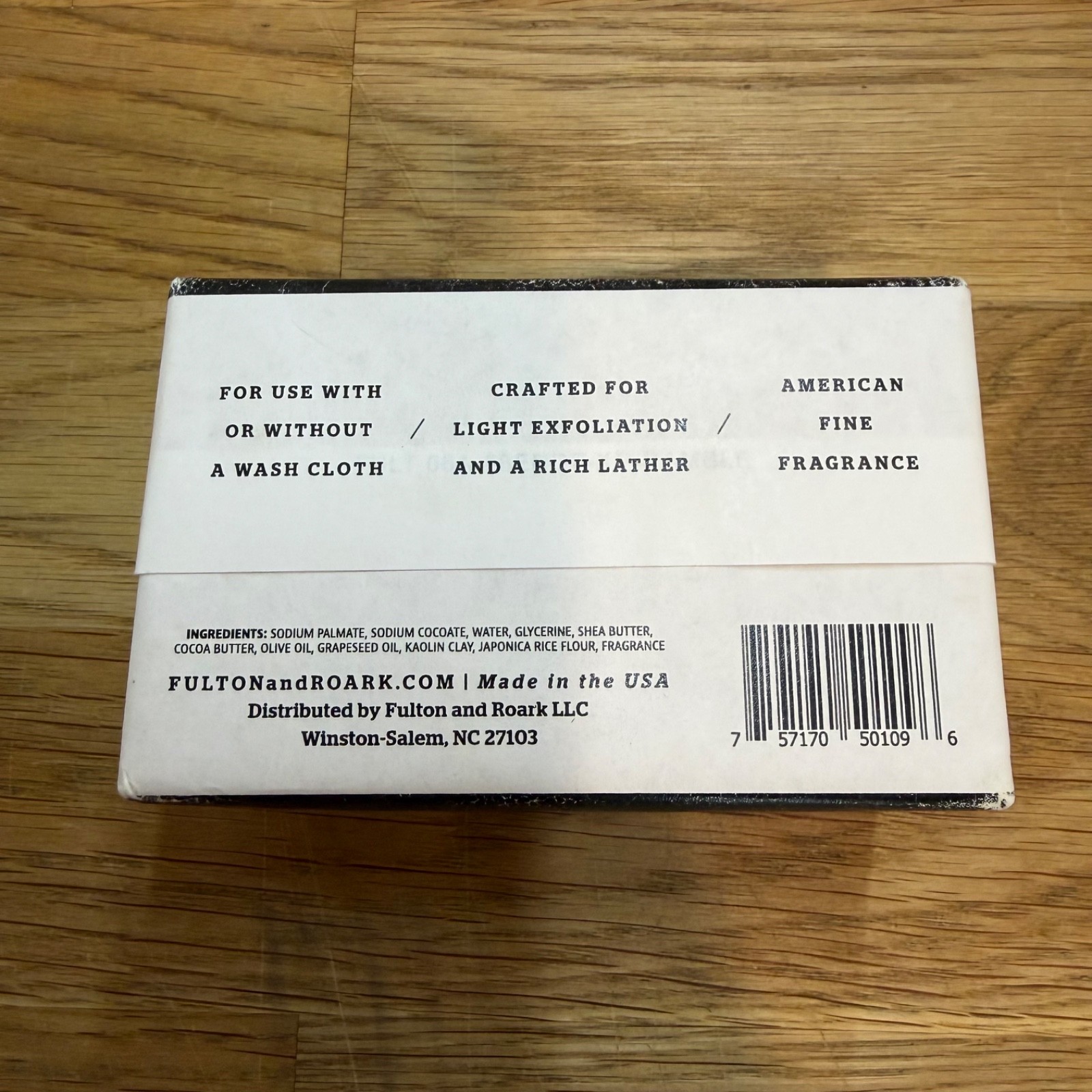 Fulton & Roark Ramble Bar Soap Triple Milled 8.8oz Balsam Fit, Elemi, Oakmoss