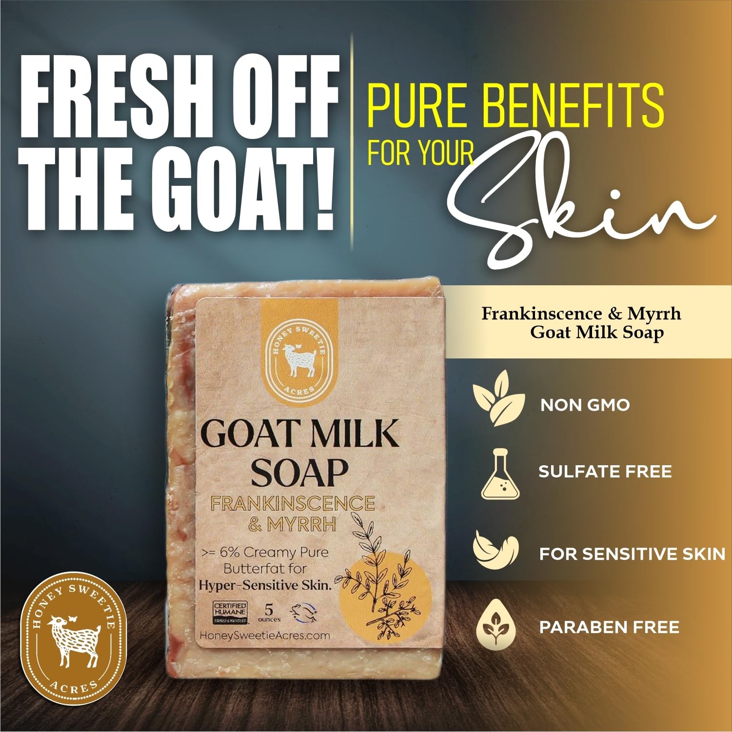 Frankincense Goat Milk Soap, 5 oz Bar