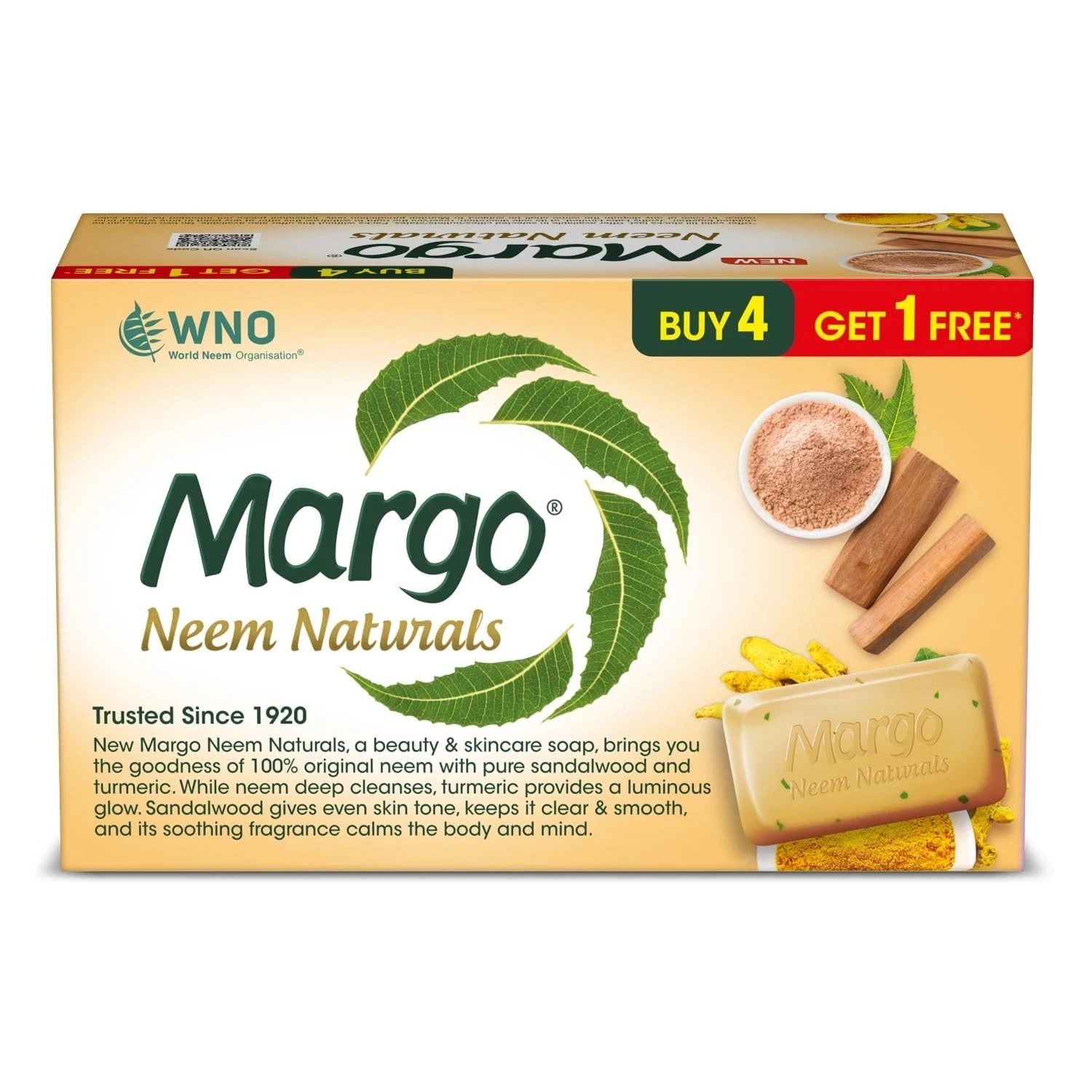 Margo Neem Naturals Soap For Clear Smooth Skin Pack of 5x100g Each Packs