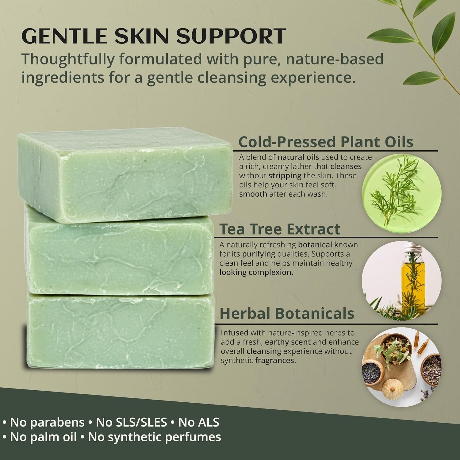 Tea Tree Soap Bar – Handcrafted, Chemical-Free, Ideal for Sensitive Skin