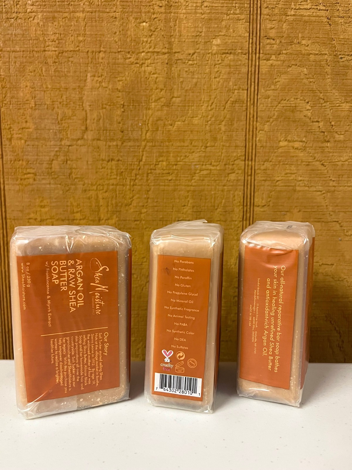 3 Shea Moisture Argan Oil & Raw Shea Butter Soap 8 Oz. Each