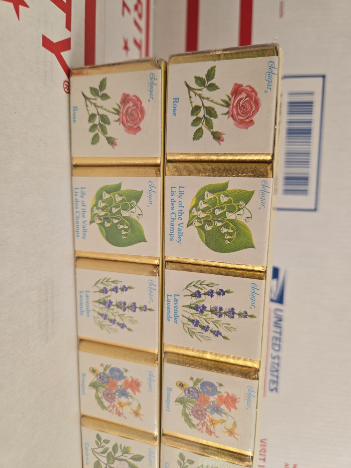 Lot Of 2 Sealed Delagar English Bath Cube Set Made in England Floral Scents 9 oz
