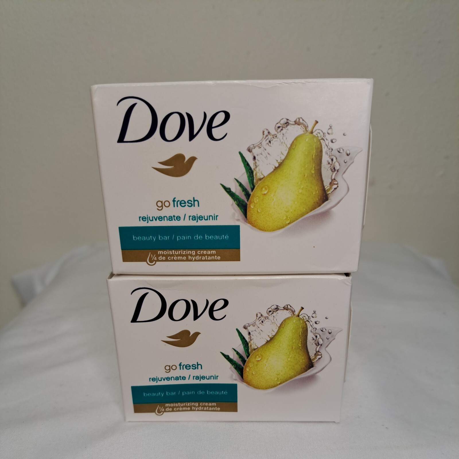 Dove Go Fresh Rejuvenate Beauty Bar Soap Pear and Aloe Vera 2 Bars 3.75 oz