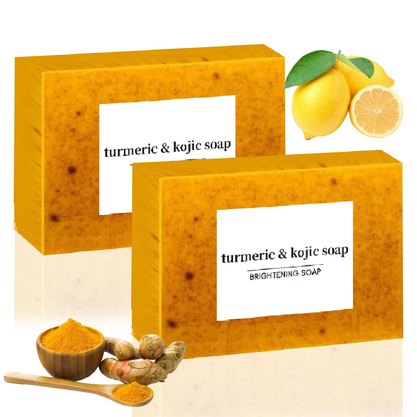 3-6PCS Lemon Turmeric Soap,Turmeric Soap Bar for Face&Body,Natural turmeric Hand