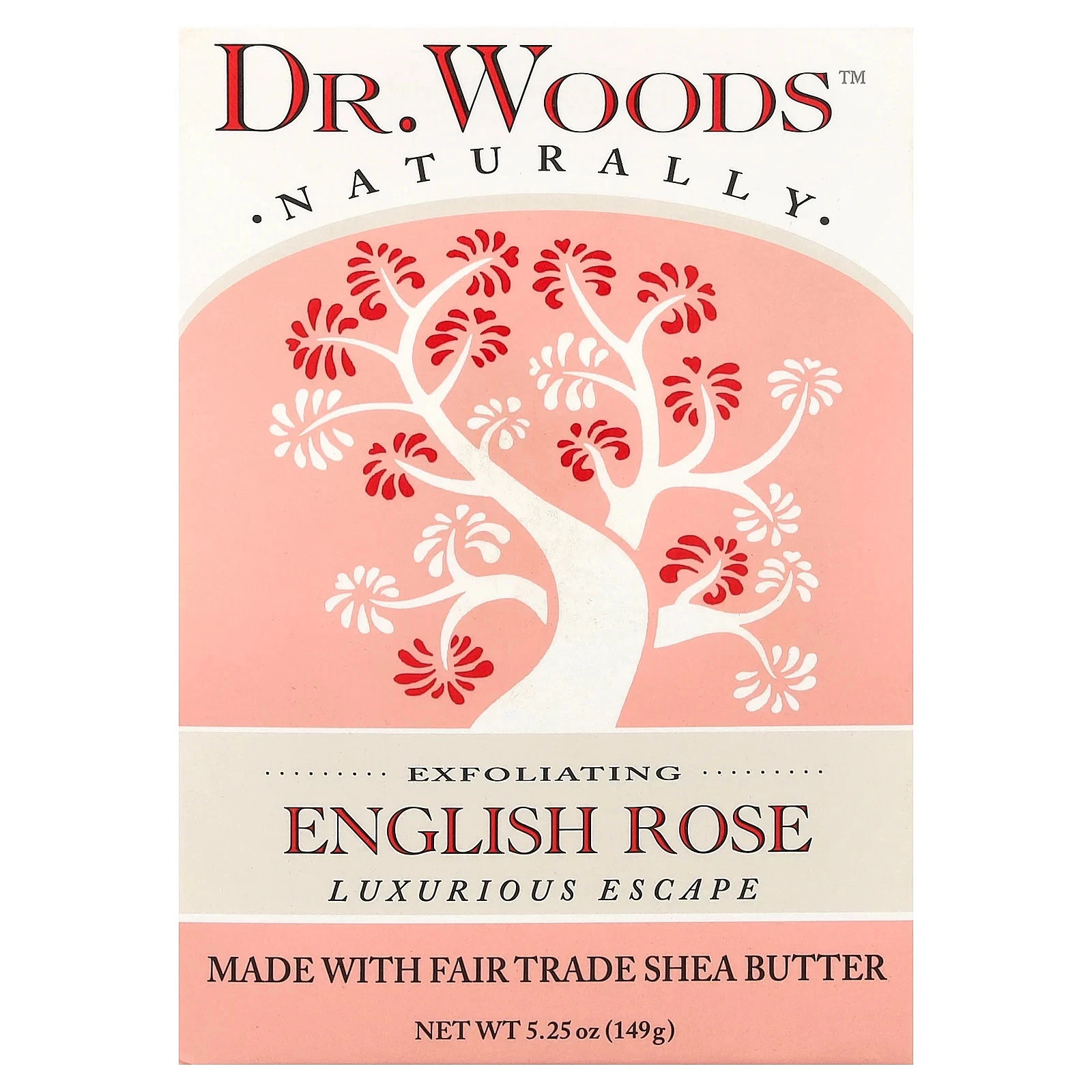 Dr. Woods Bar Soap English Rose – Exfoliating 5.25 oz Each (Pack of 6)