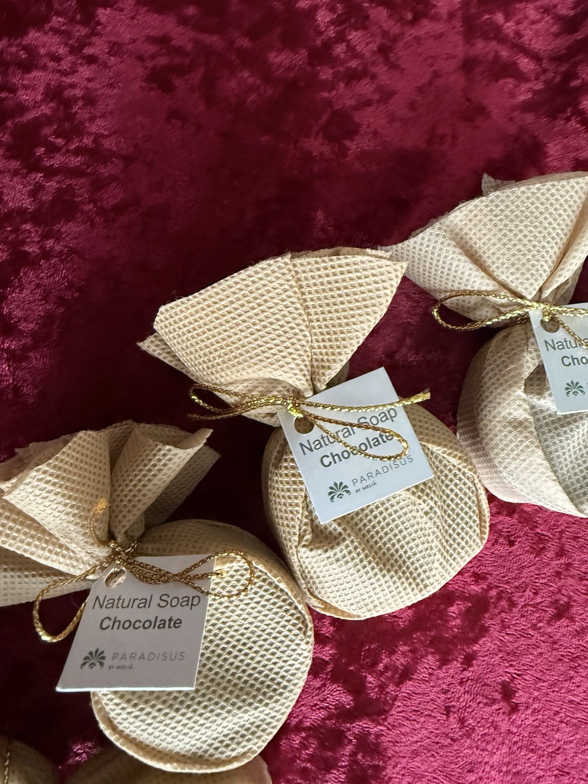 Rare.Set Of 6, 1.5” By1” Round Natural Chocolate Soap Paradisus Melia Punta Cana