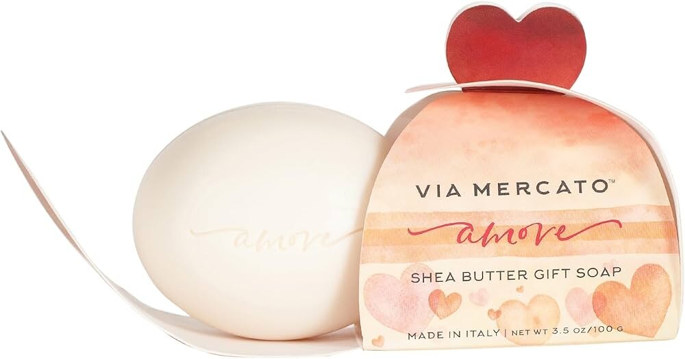 Amore Soap Shea Butter Gift Soap Bar with Gift Box, Blackberry, Set of 2, NIB