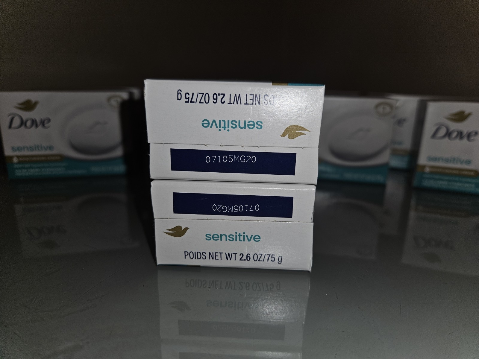 Dove Sensitive Skin Beauty Bar Unscented Fragrance-Free 2.6 oz Lot of 10