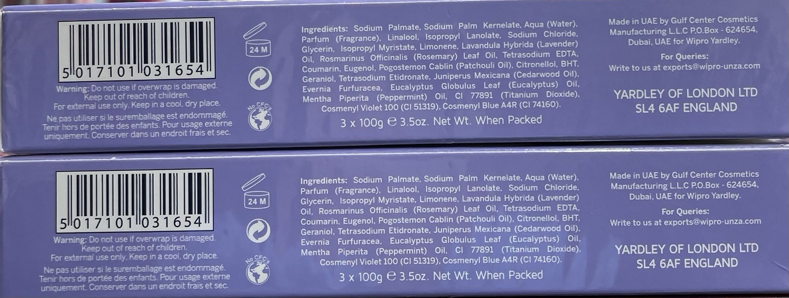 12 PCS Yardley London English Lavender Luxury Soap Net Wt 100g Each Bar