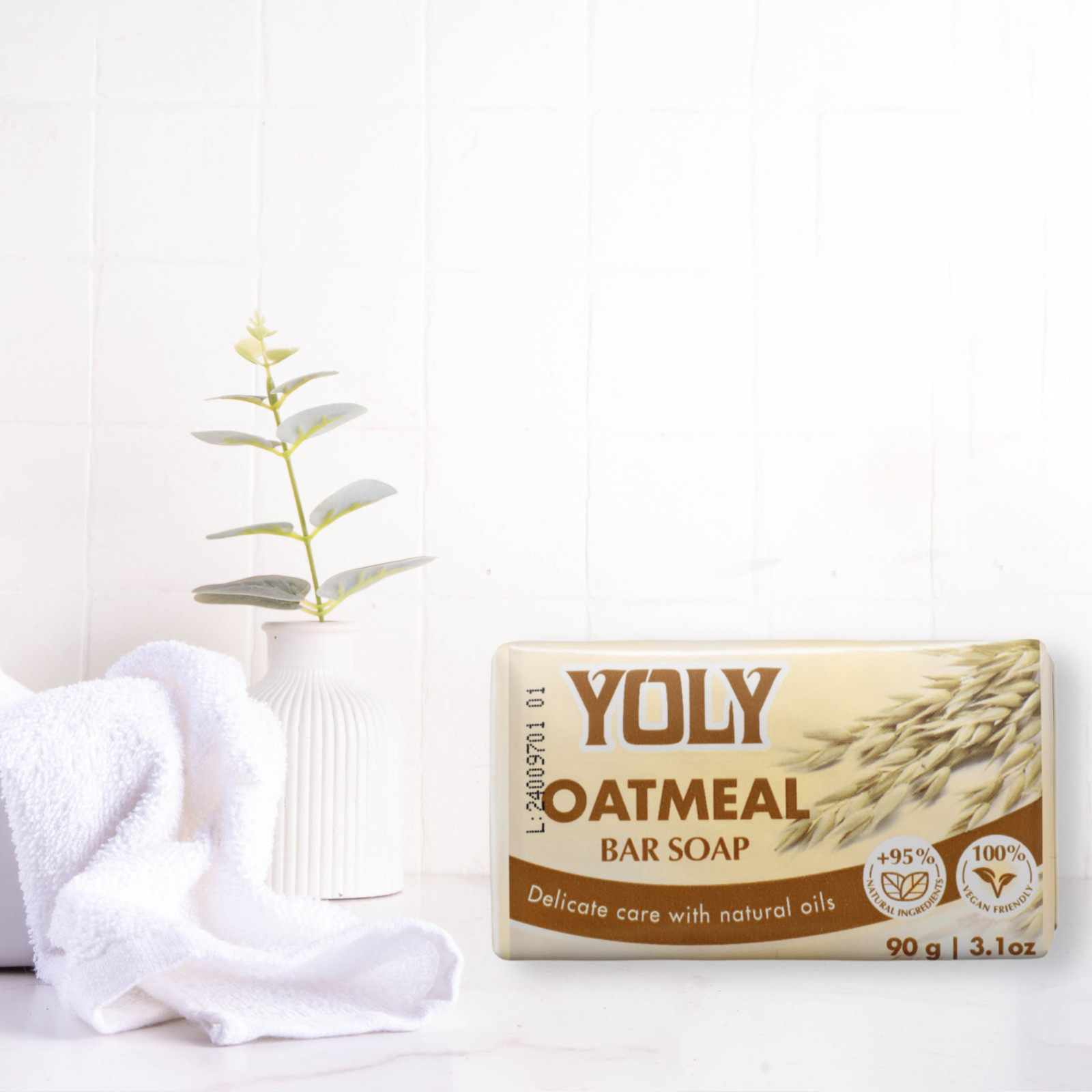 Yoly Oatmeal Bar Soap – Vegan, Paraben Free, 95% Natural [Multipack options]