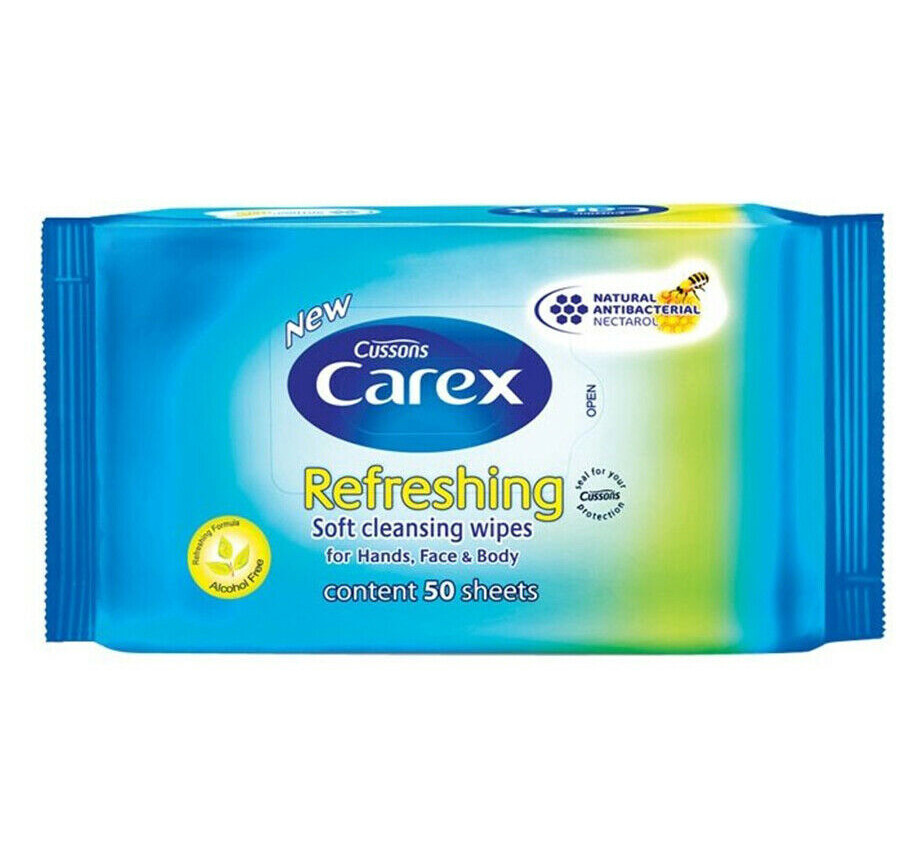 2 Packs Carex Alcohol Free Soft Cleansing Wipes for Body, Hands and Face