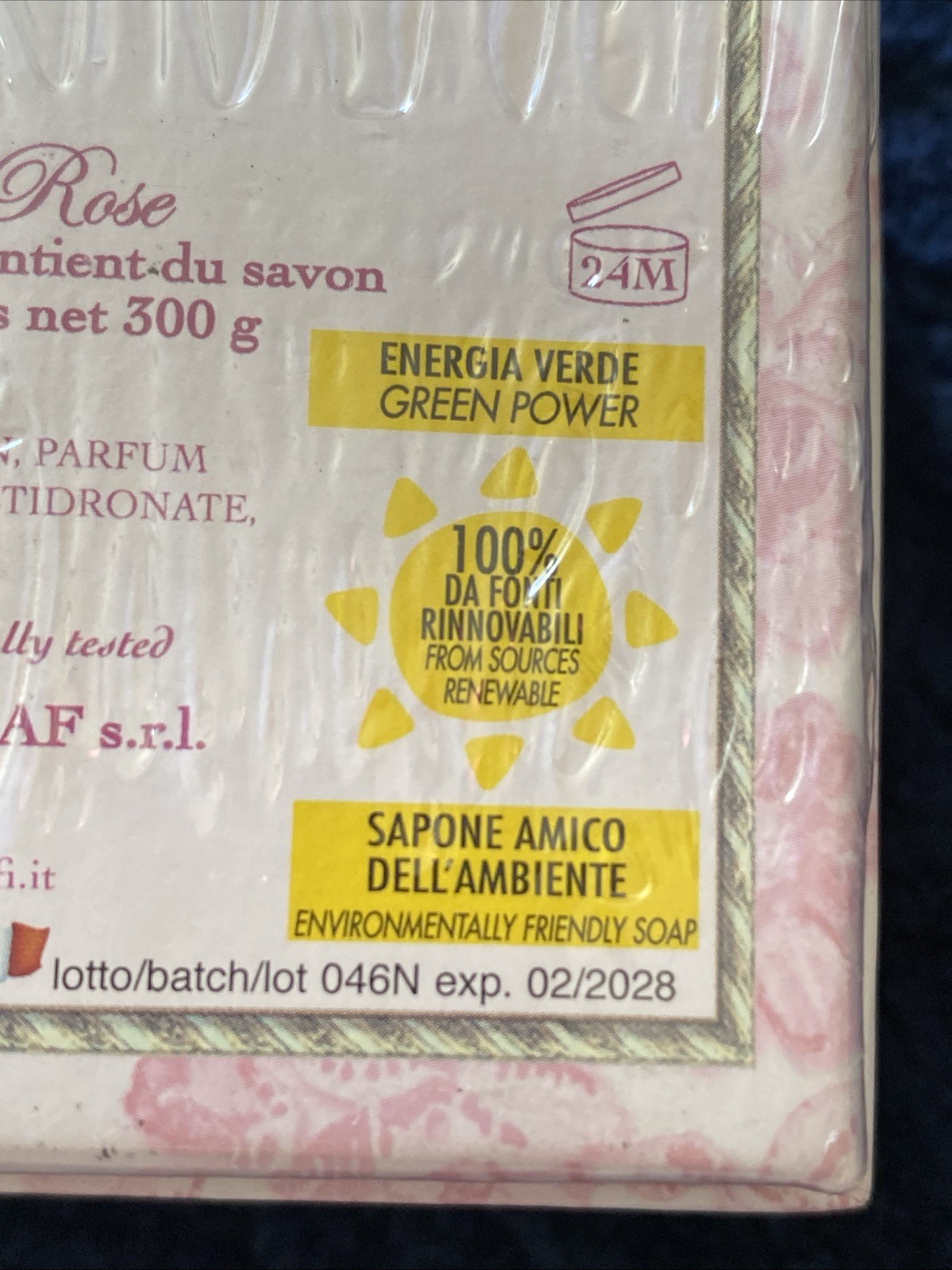 Saponificio Artigianale Fiorentino Italian Rose Garden Soap 10.5Oz New Exp. 2028