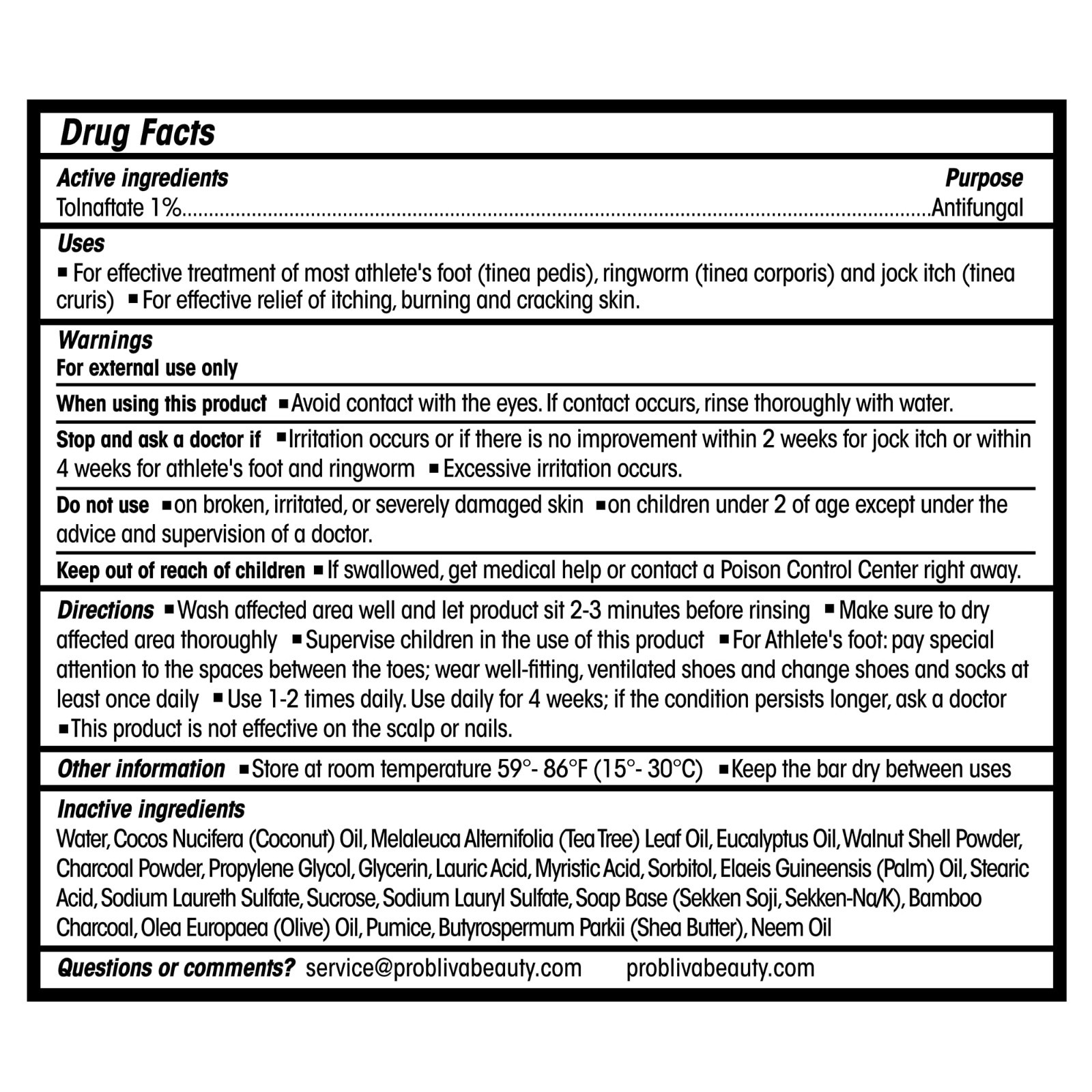 Antifungal Soap Bar with Tea Tree Oil & Charcoal – Exfoliating Body & Foot Wash,