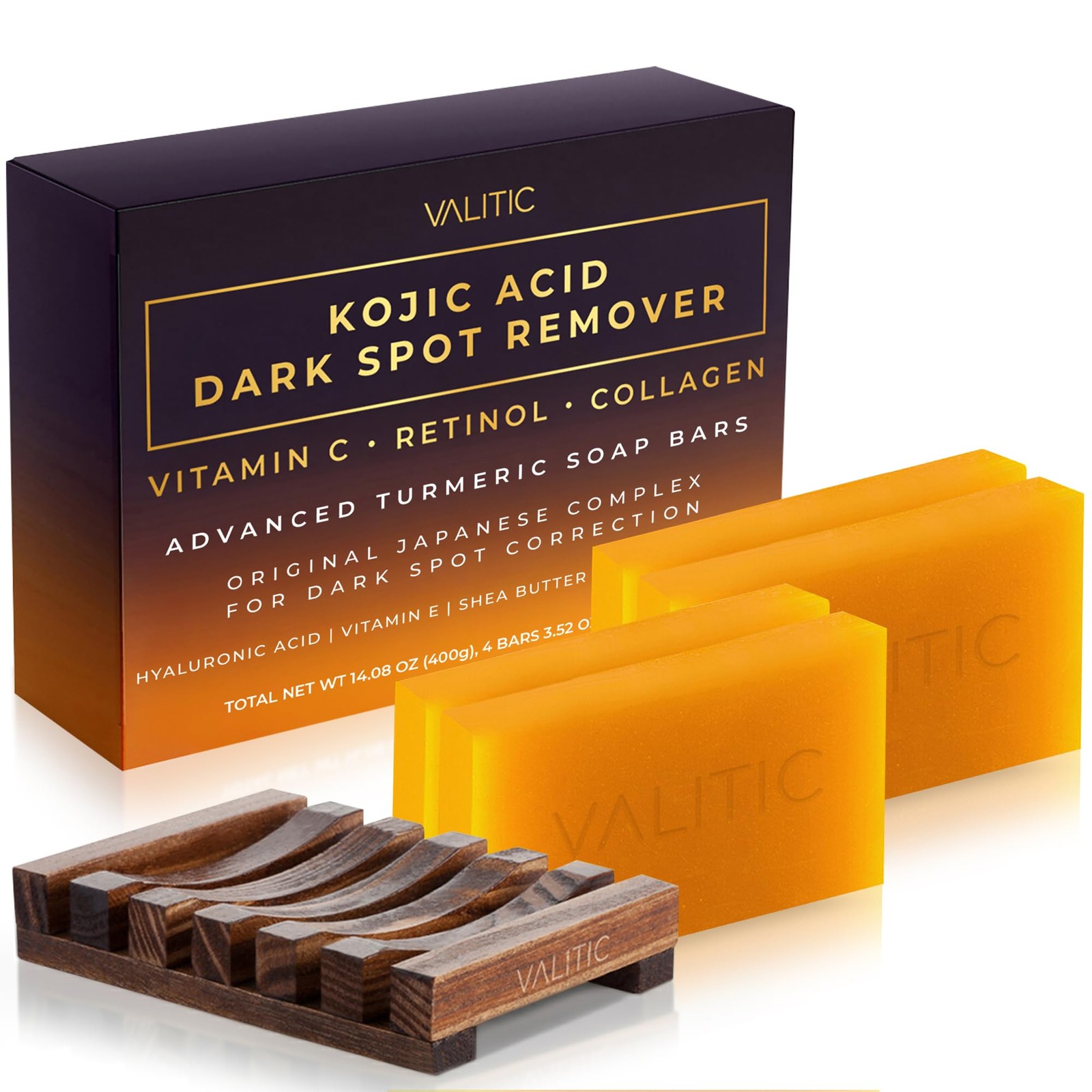 Valitic Kojic Acid Dark Spot Remover Soap Bar with 2.8 Ounce (Pack of 5)