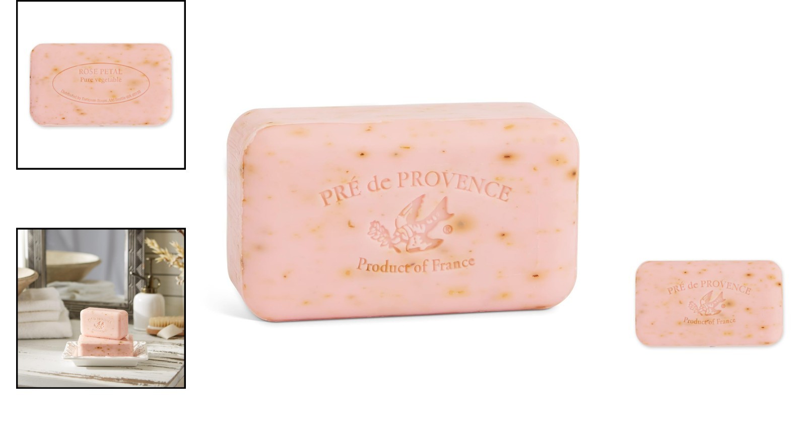 French Crafted Artisan Soap Bar – Rich Rose Aroma & Long Lasting Lather, 5.3 oz