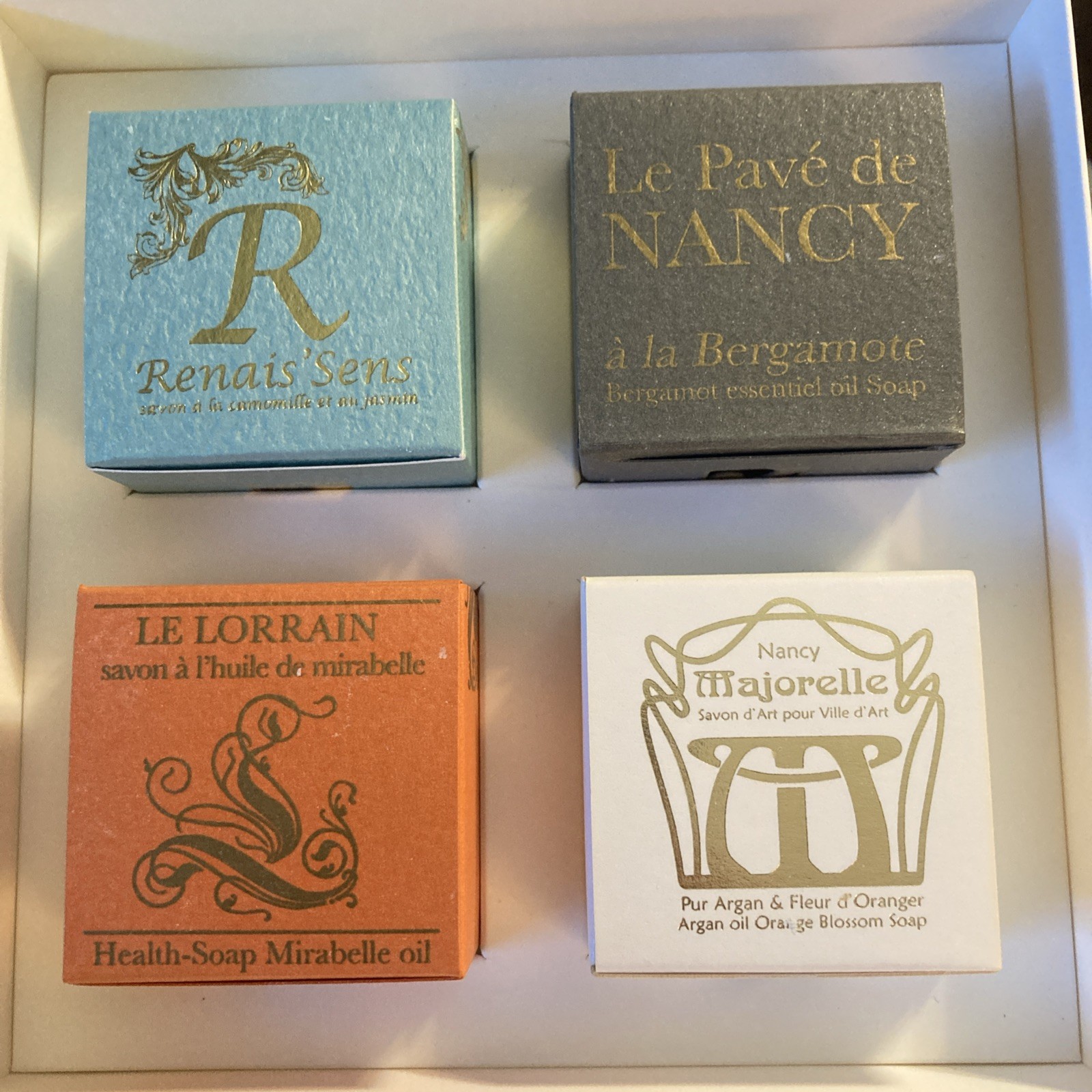 Vintage Berga’Sens French L’artisan Savonnier Soap Nancy 4 Piece
