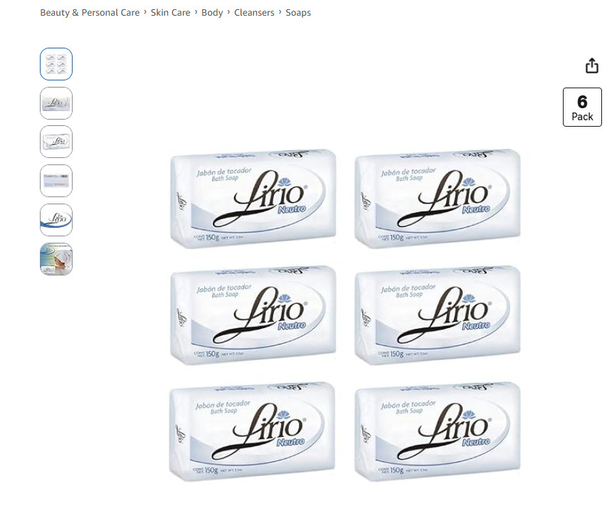 Lirio Neutro Bar Soap. Neutral Base, Anti-Acne and Eczema Treatment Soap – 6PCS