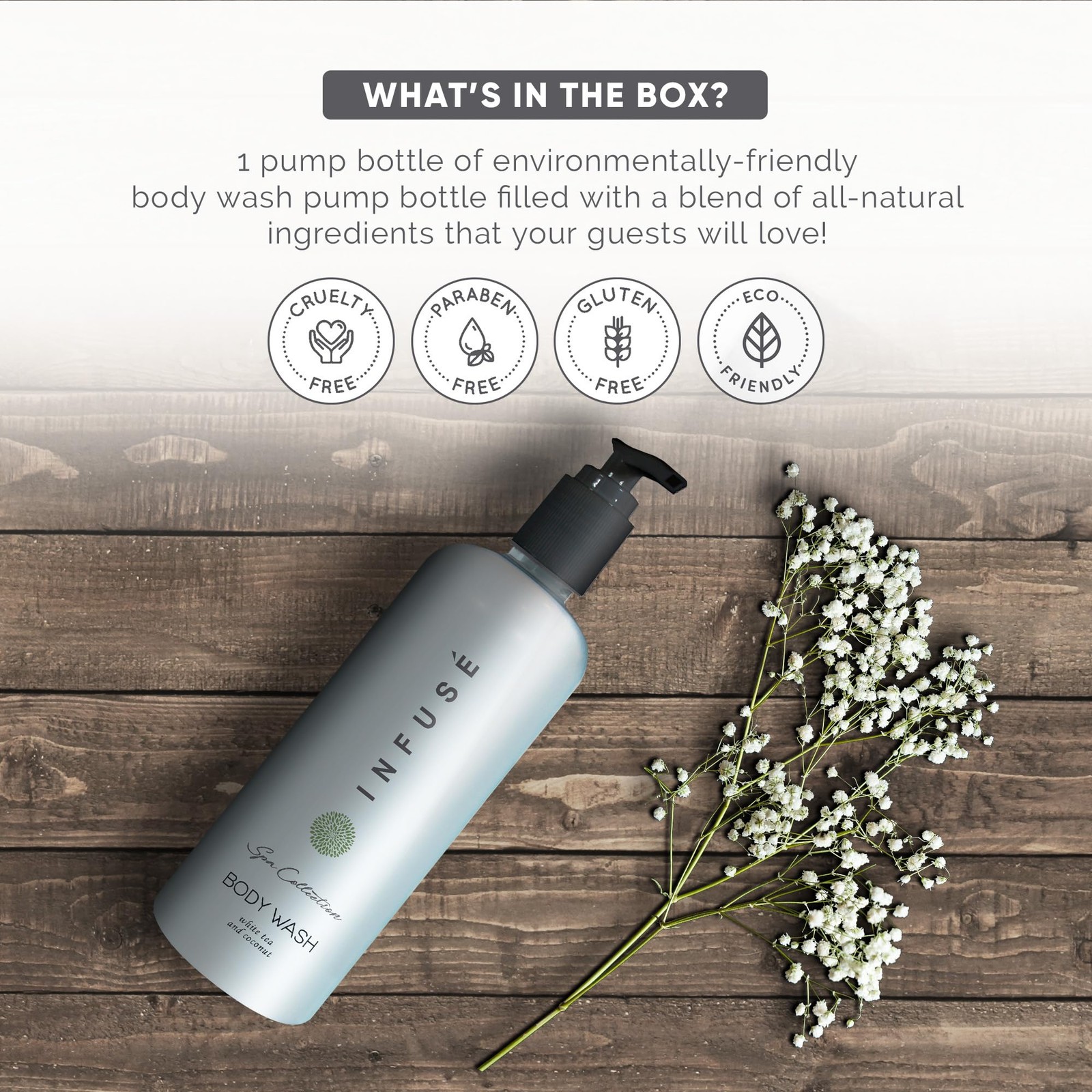 Terra Pure Infuse White Tea and Coconut Body 13.5 Fl Oz (Pack of 1), Bodywash