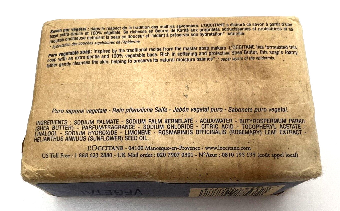 L’Occitane Lavender Shea Butter 8.8 oz Bar Soap Pure Vegetable France – Sealed