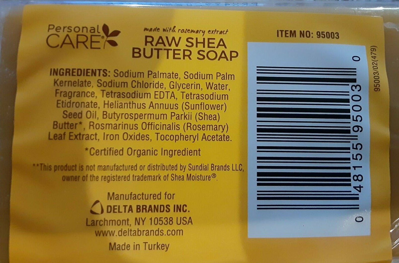 Raw Shea Butter Bar Soap Made with Rosemary Extract and organic ingredients 4 oz
