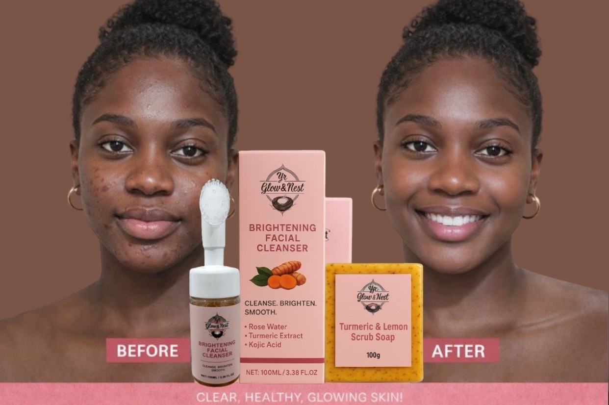 Turmeric Lemon soap 100g & Brightening Facial cleanser 100ml skin care set