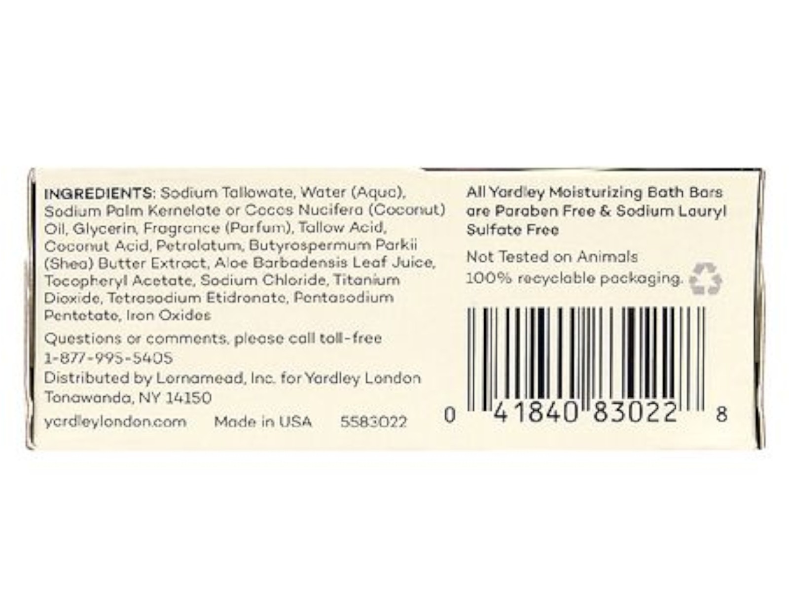 Yardley London Moisturizing Bath Bar Creamy Coconut 4oz. – Pack of 2