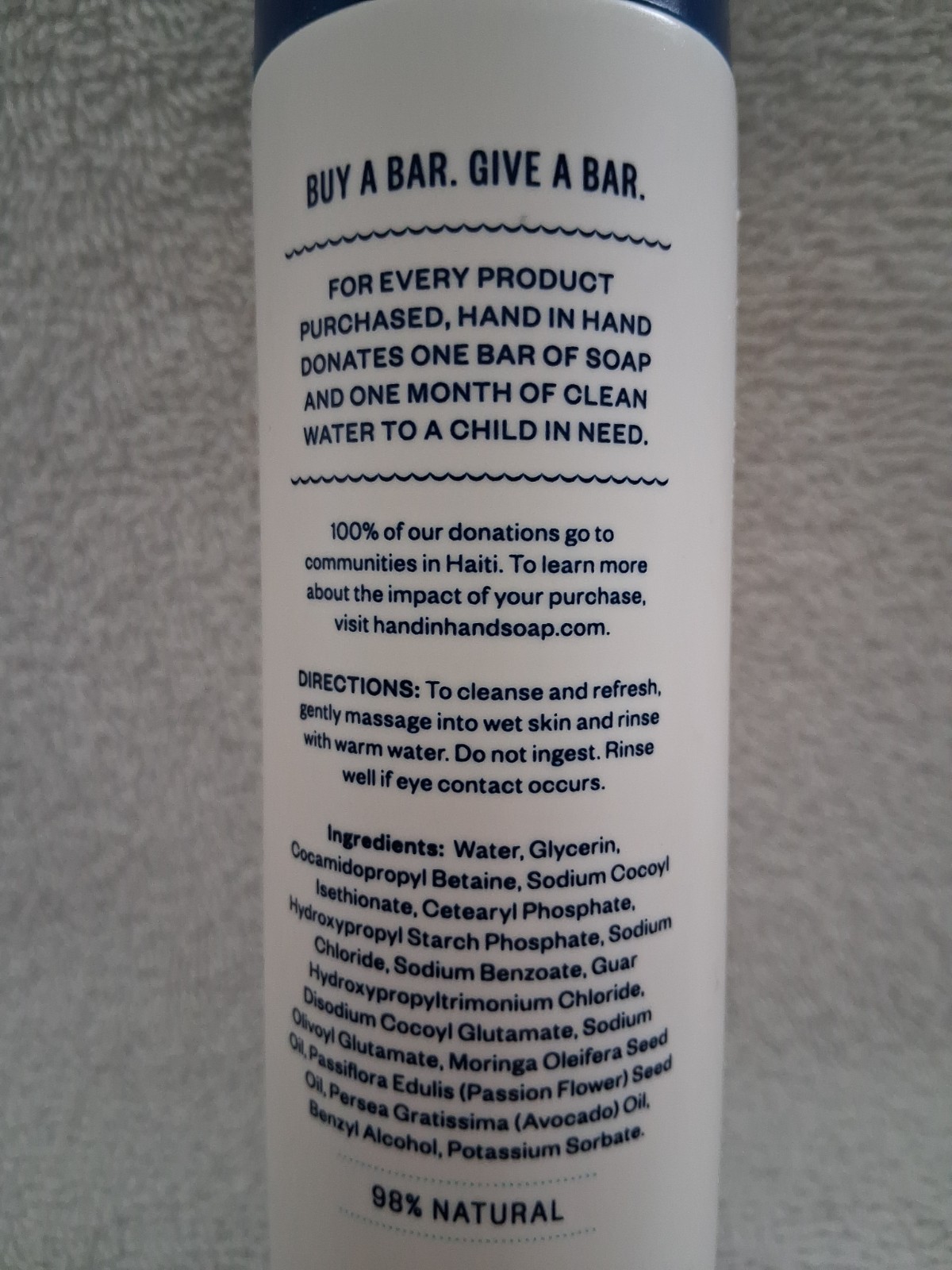 Hand In Hand Soap Body Wash Island Mimosa Fresh Coconut & Mango Leaf 10 Oz