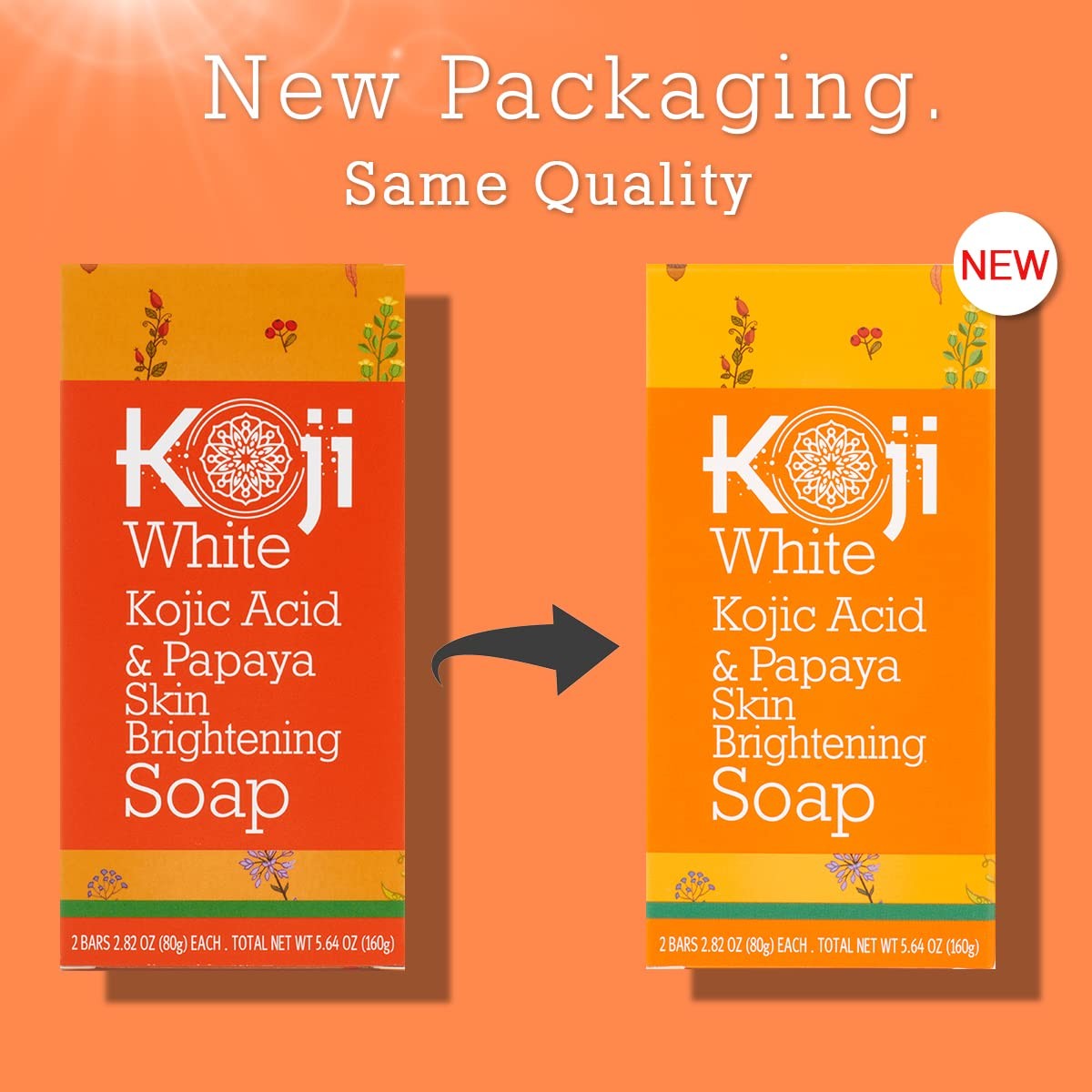 Koji White Kojic Acid & Papaya Skin Brightening Soap, Exfoliating Faci