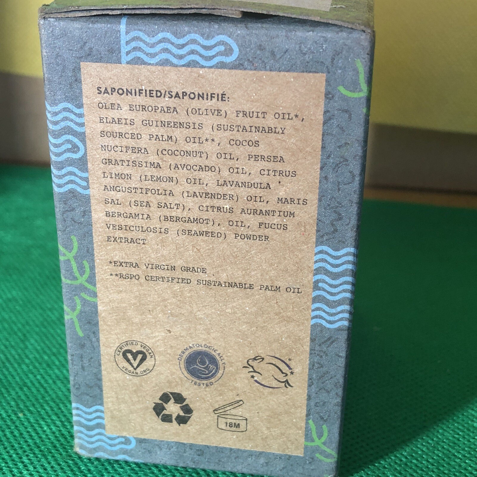 Crate 61 Soap SEAWEED & SEA SALT 3x4oz/110g total 330g/12oz 3 bars MadeInCanada
