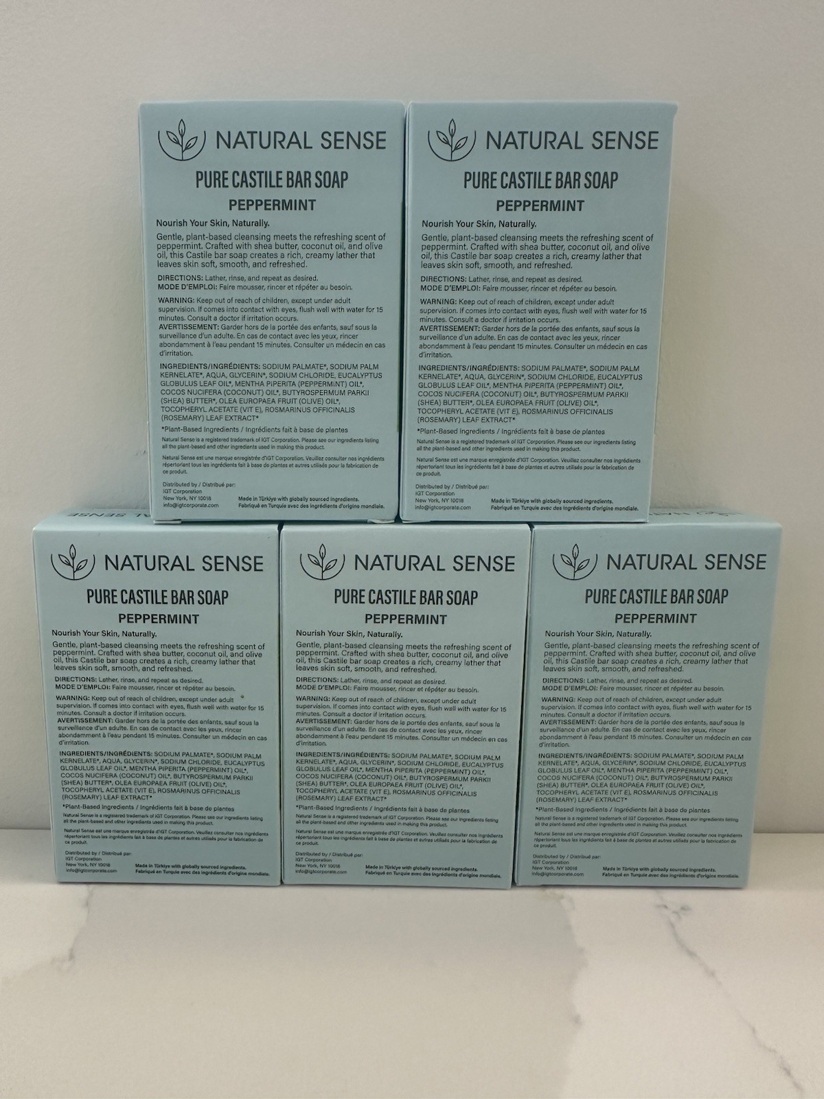 Lot of 5 Natural Sense Pure Castile Bar Soap Plant Based 5 oz Shea Butter New