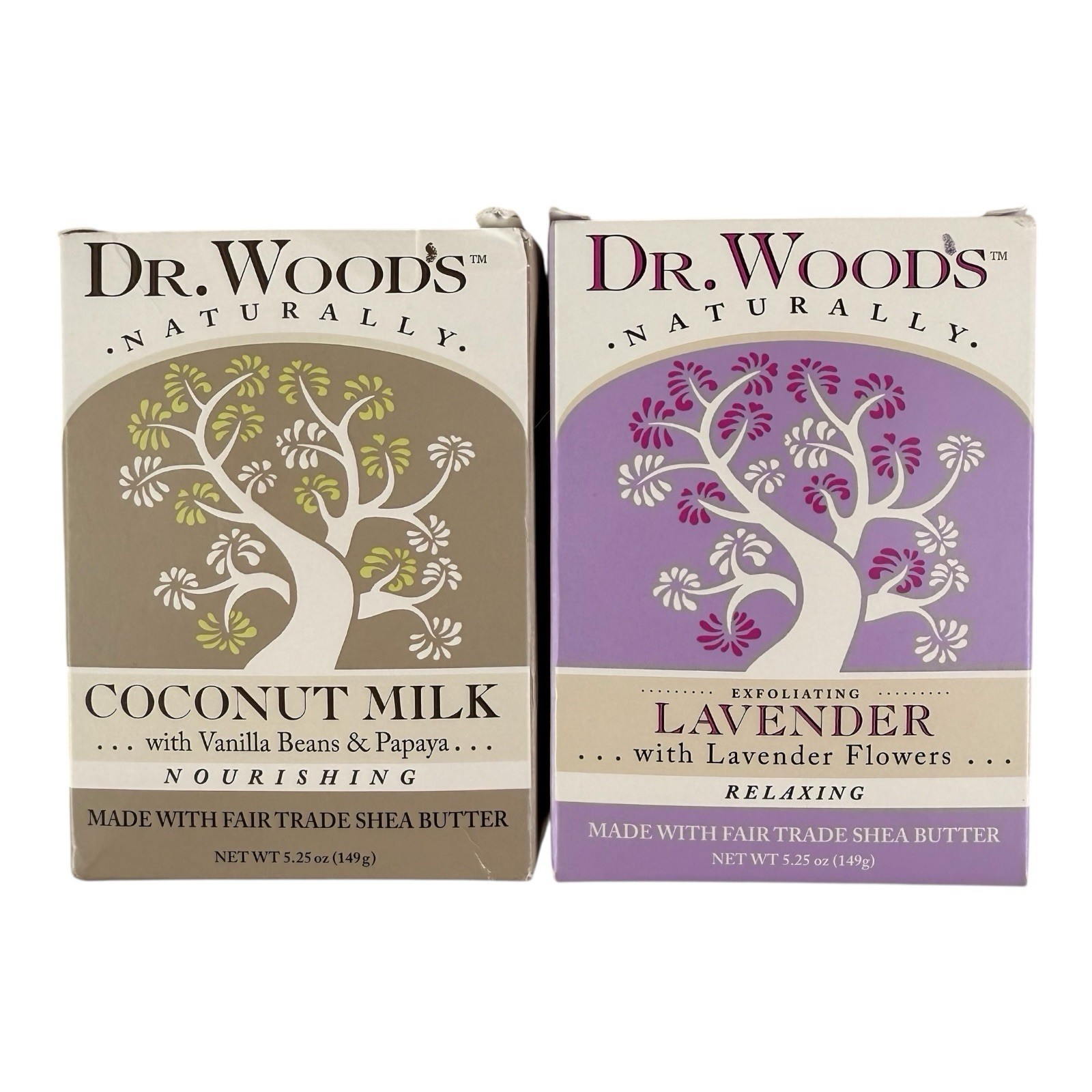 Dr. Wood’S Fair Trade Exfoliating Lavender – Coconut Milk Bar Soap 5.25 oz NEW