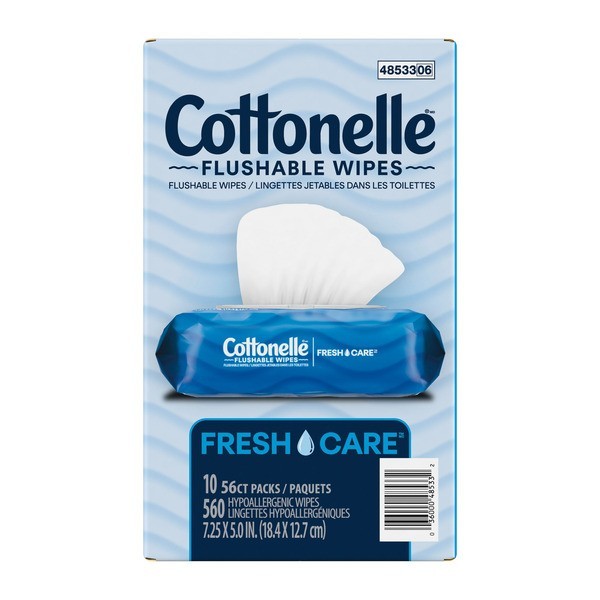 Cottonelle Flushable Wipes 560 Ct – Fresh Care Septic Safe Alcohol-Free Wipe