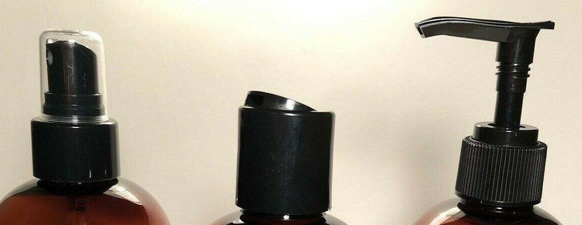 16 oz PET Plastic BPA Free 24/410 Black Cosmo Bullet Round Bottles & caps SALE