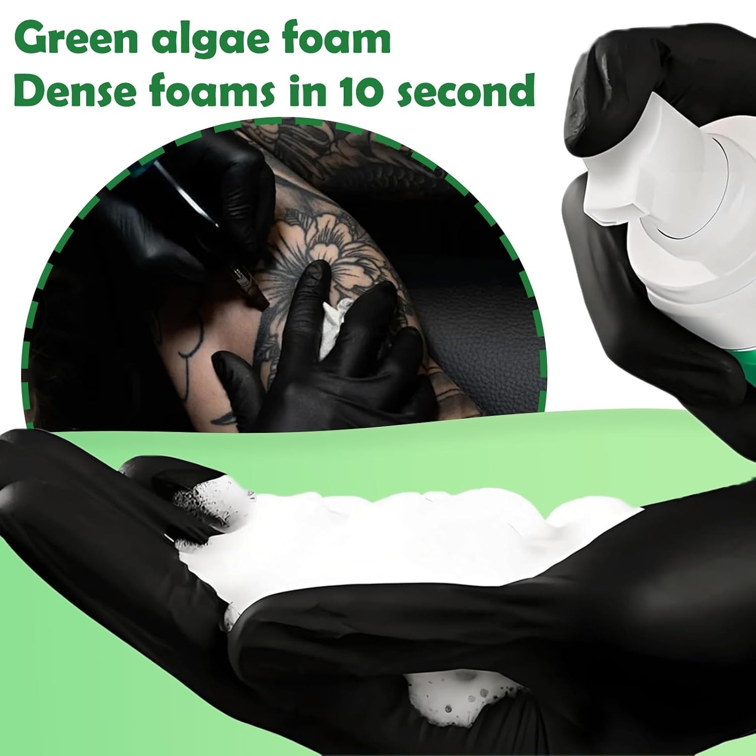 Green Soap Tattoo 16.9OZ with 7OZ Foam Bottle Ultra Concentrated Green Soap M…