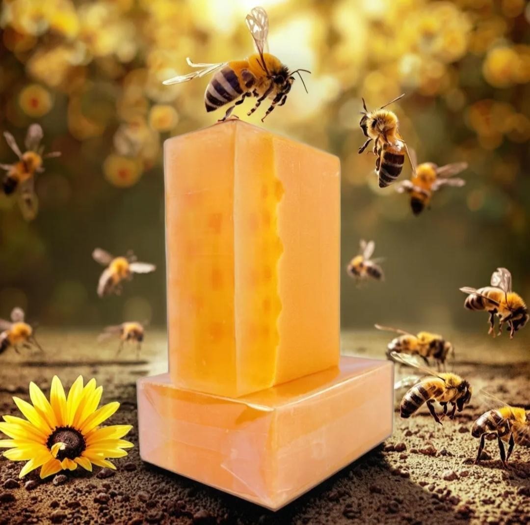 Veyou Bee Honey Soap Pure Honey Orange Rectangular Body Bar Soap 200g