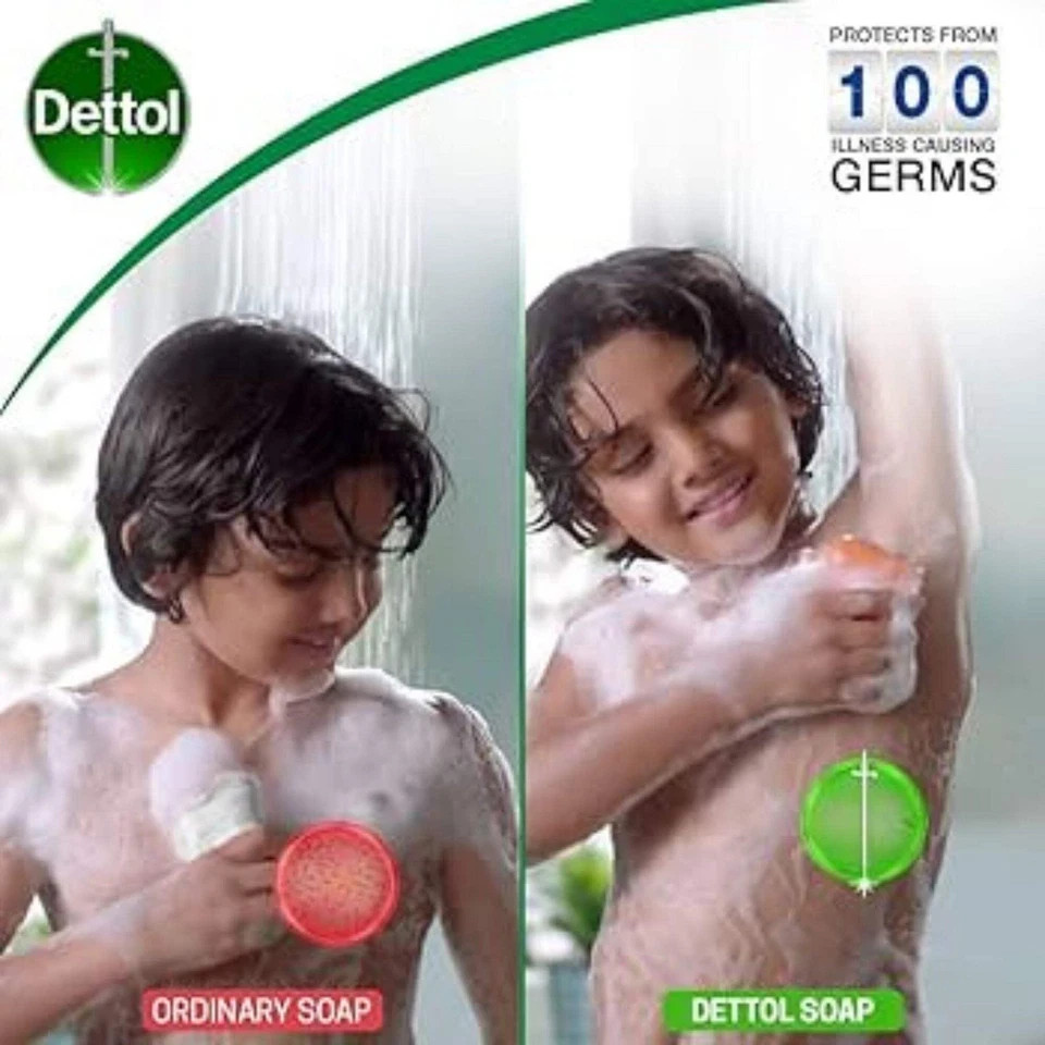 Pack of 6 Dettol Anti-Bacterial Cool Soap Bar 110g Menthol Bath Soap